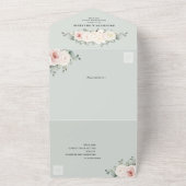 Invitation Tout En Un Champagne Ivory Blush rose Floral Mariage (Dehors)