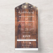 Invitation Tout En Un Chanson Rustique Bois Mariage Lumière Chant Tout E (À l'intérieur)