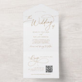 Invitation Tout En Un Charme élégant QR Code Gold Mariage (À l'intérieur)