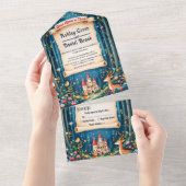 Invitation Tout En Un Château forestier enchanté Fairytale Mariage (Déchirure)