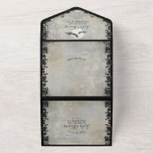 Invitation Tout En Un Chauve-souris gothique Gris Élégant Mariage d'Hall (Dehors)