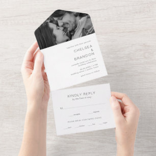 Invitation Tout En Un Chelsea Grey Mariage moderne
