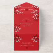Invitation Tout En Un Cherry Blossoms double bonheur Mariage chinois (Dehors)