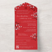 Invitation Tout En Un Cherry Blossoms double bonheur Mariage chinois (À l'intérieur)