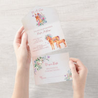 Cheval de bébé rose pastel tout en un baby shower