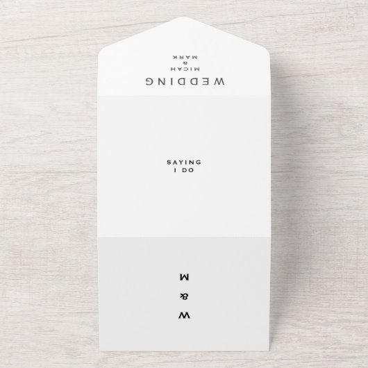 Invitation Tout En Un Chevaux à l'aquarelle Mariage simple blanc   (Dehors)