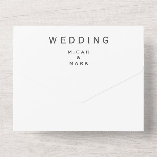 Invitation Tout En Un Chevaux à l'aquarelle Mariage simple blanc   (Verso)