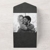 Invitation Tout En Un Chic Botanique Feuille Gris Blush Mariage Or (Dehors)