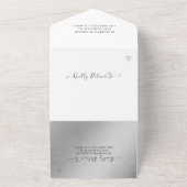 Invitation Tout En Un Chic Couple Mason Jar Lavender Mariage Argent RSVP (Dehors)