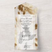 Invitation Tout En Un Chic Cream Black Gold Western Cowhide (À l'intérieur)