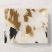 Invitation Tout En Un Chic Cream Black Gold Western Cowhide (Verso)