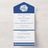 Invitation Tout En Un Chic de table en bleu (À l'intérieur)