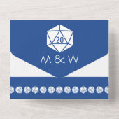 Invitation Tout En Un Chic de table en bleu (Verso)