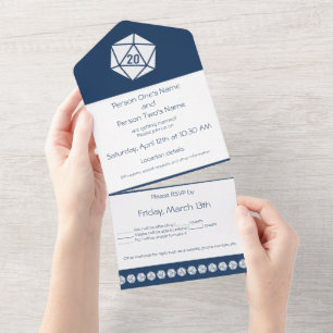 Invitation Tout En Un Chic de Table en Marine