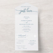 Invitation Tout En Un Chic Dusty Blue Calligraphie Mariage Décontracté (À l'intérieur)