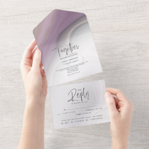 Invitation Tout En Un Chic Dusty Plum Agate Dreamy Tout en une invitatio