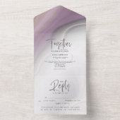 Invitation Tout en Un Chic Dusty Plum Dreamy Agate (À l'intérieur)