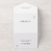 Invitation Tout En Un Chic Faux Vellum Effet Mariage photo avec RSVP (Dehors)