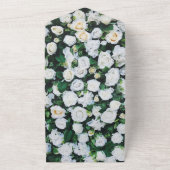 Invitation Tout En Un Chic fleurs botaniques blanc roses Mariage floral (Dehors)