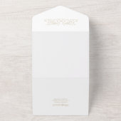 Invitation Tout En Un Chic Formal Ecru Scrollwork Border Wedding (Dehors)