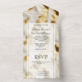 Invitation Tout En Un Chic Gold White Cowhide (À l'intérieur)