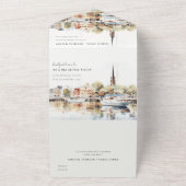 Invitation Tout En Un Chic Mariage d'aquarelle Annapolis Maryland (Dehors)