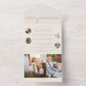 Invitation Tout En Un Chic moderne | Gold Joyeux Noël Multi Photo (À l'intérieur)