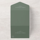Invitation Tout En Un Chic nuances de Sage Green Mariage (Dehors)