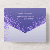 Invitation Tout En Un Chic Purple Parties scintillant 70e Joyeux anniver (Verso)