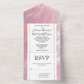 Invitation Tout En Un Chic Romantique Rose Perle (À l'intérieur)
