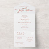 Invitation Tout En Un Chic Rose Gold Calligraphie Décontracté Mariage (À l'intérieur)