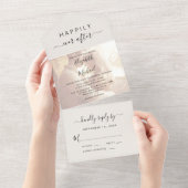 Invitation Tout En Un Chic Script Photo 0verlay Cream Mariage (Déchirure)