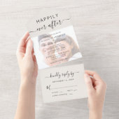 Invitation Tout En Un Chic Script Photo Overlay Cream Mariage (Déchirure)