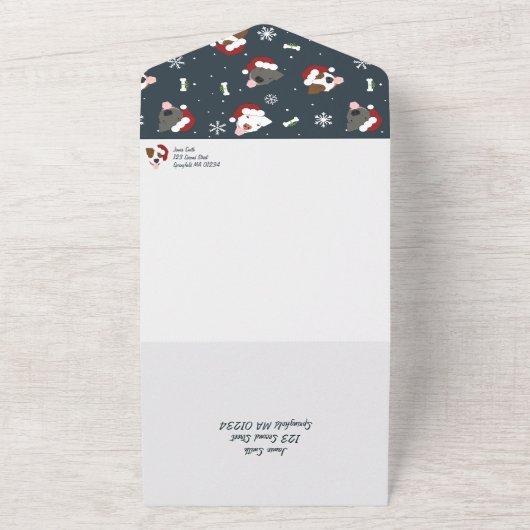 Invitation Tout En Un Chien père Noël - Joyeux Howlidays All In One Invi (Dehors)