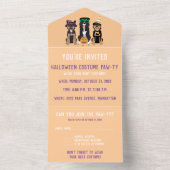 Invitation Tout En Un Chiens pawty costumés Halloween (À l'intérieur)