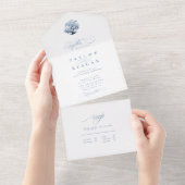 Invitation Tout En Un Chinoiserie Mariage Arbre Motif ID1094 (Déchirure)