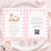 Tout en Un Chiots à Carreaux Roses Baby Shower
