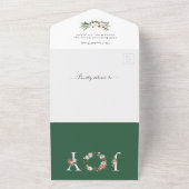 Invitation Tout En Un Christmas Floral All in One Keepsake Photo Card (Dehors)