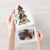 Invitation Tout En Un Christmas Joy Five Photo Collage Tear Off Keepsaké (Déchirure)