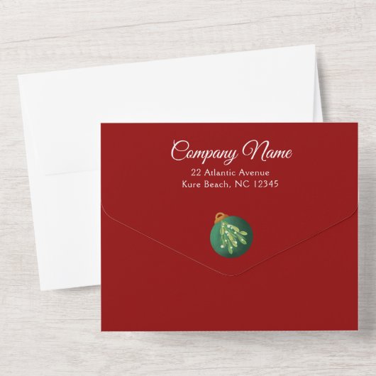 Invitation Tout En Un Christmas Ornaments Red Company Holiday Party (Verso)