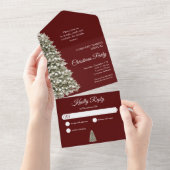 Invitation Tout En Un Christmas Tree Dark Red Company Fête (Déchirure)