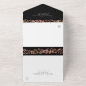 Invitation Tout En Un Chute Folio Aquarelle Wreath Mariage Noir (Dehors)