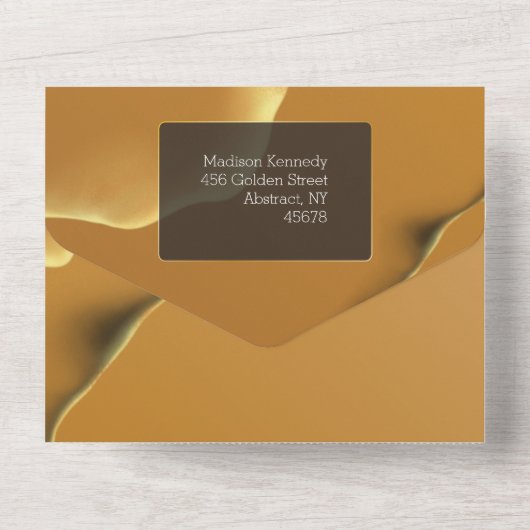 Invitation Tout En Un Ciel doré Abstrait (Verso)