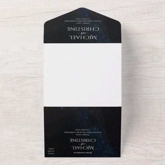 Invitation Tout En Un Ciel nocturne mariage sous les étoiles (Dehors)