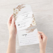 Invitation Tout En Un CIERA Bohehmian Fall Pampas Grass Mariage (Déchirure)