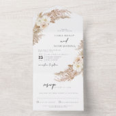 Invitation Tout En Un CIERA Bohehmian Fall Pampas Grass Mariage (À l'intérieur)