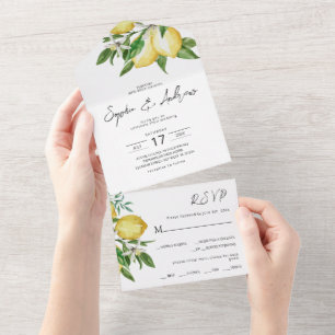 Invitation Tout En Un Citron vert Mariage tout en un
