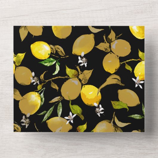 Invitation Tout En Un citrons d'aquarelle 30 (Recto)