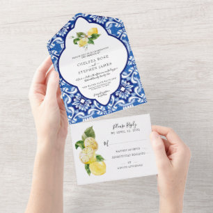 Invitation Tout En Un Citrons d'été siciliens - Tous en un mariage Invit