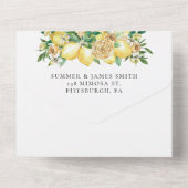 Invitation Tout En Un Citrons vert Floral Mosaïque Carreaux Mariage Tous (Verso)